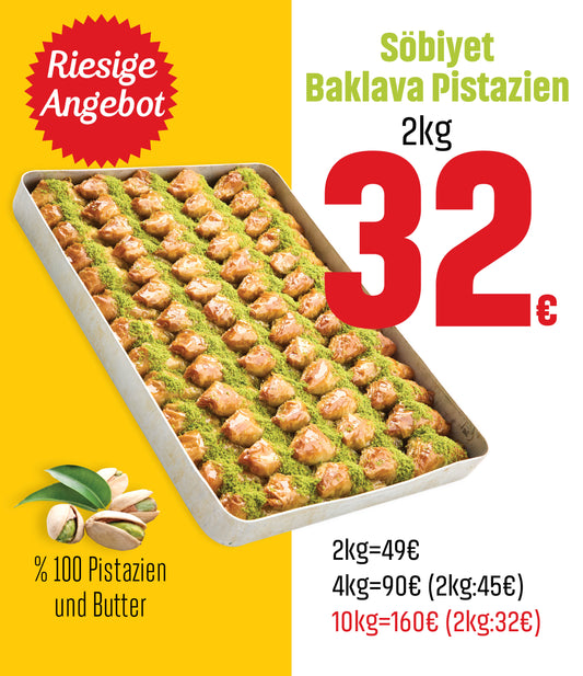 Söbiyet Baklava mit % 100 Pistazien - RAMADAN ANGEBOT