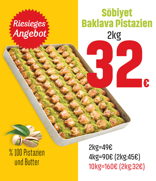 Söbiyet Baklava mit % 100 Pistazien - RAMADAN ANGEBOT